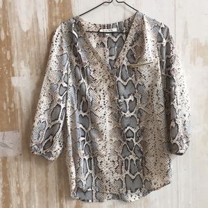 Snake print top with gold detail